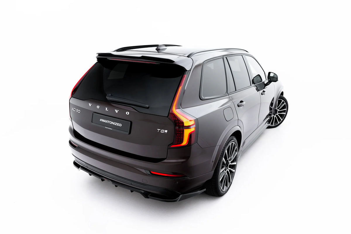 Hekkspoiler til Volvo XC90 Mk2 Facelift i blank sort ABS-plast sett bakfra