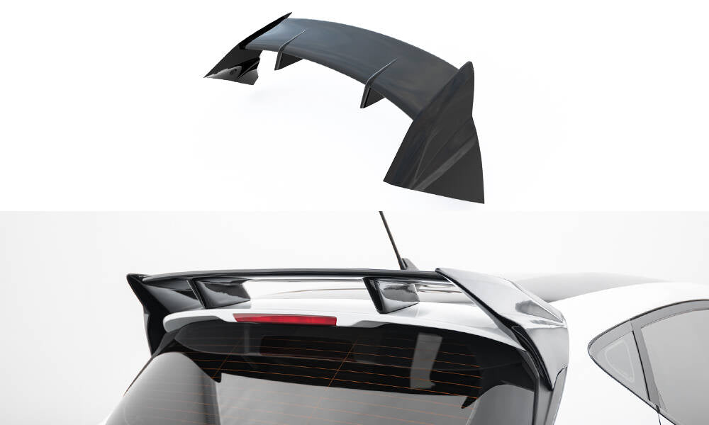 Spoiler fra Maxton Design for Ford Fiesta MK8 sett ovenfra mot bakrute