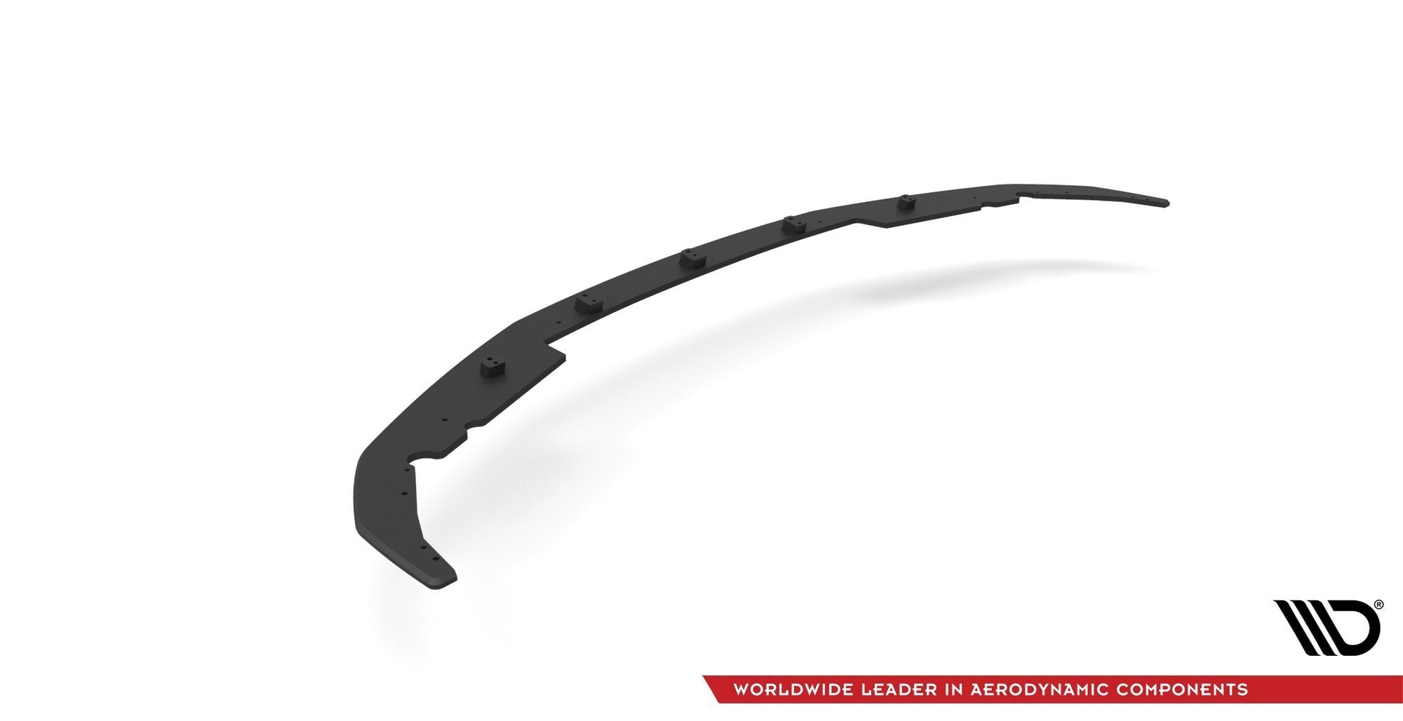 Front splitter til BMW 4 M-Pakke M440I G22 G23, svart buet del med synlige festeanordninger.