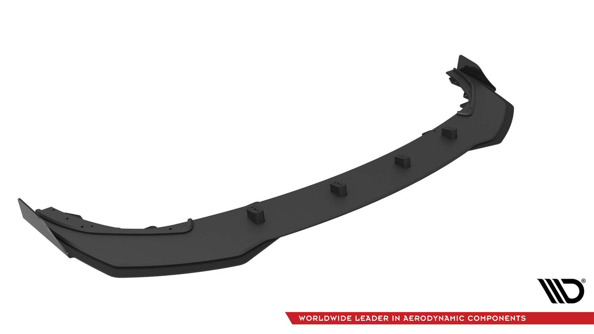 Detalj av kantfinish på Street Pro frontsplitter til BMW F40
