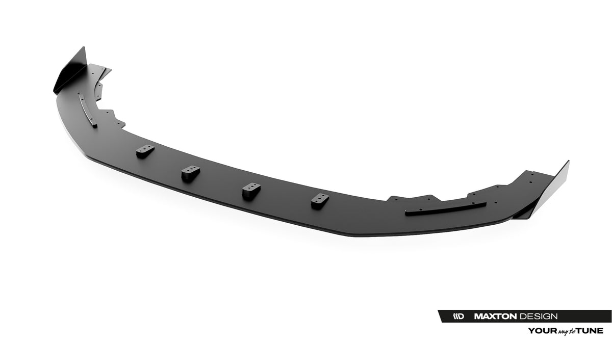 Matt sort frontsplitter med flaps til Cupra Leon Hatchback Mk1 Facelift
