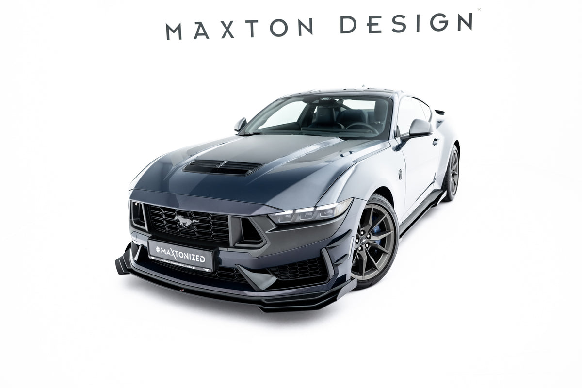 Frontsplitter med flaps til Ford Mustang Dark Horse Mk7 i matt sort ABS-plast