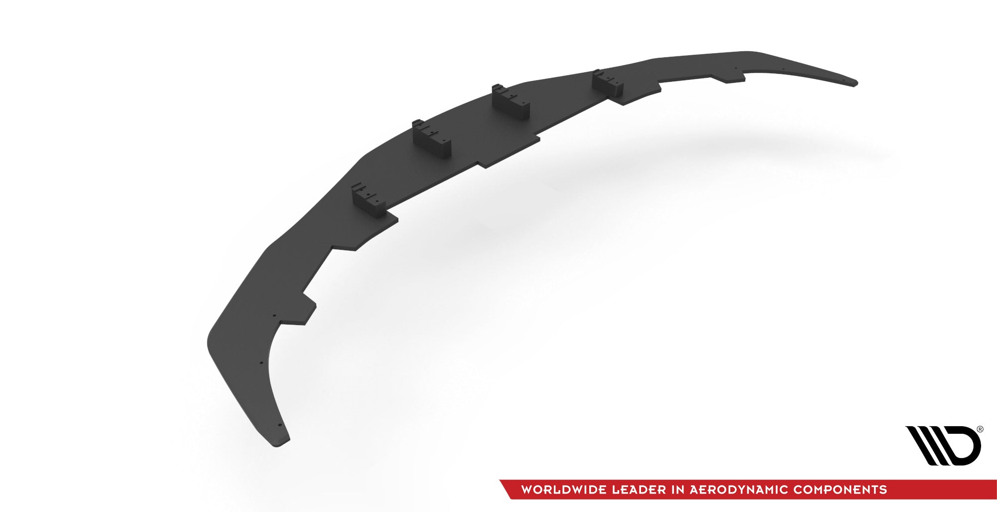 Front splitter til Toyota Supra MK5, sort aerodynamisk spoiler med synlige festepunkter, sett ovenfra.