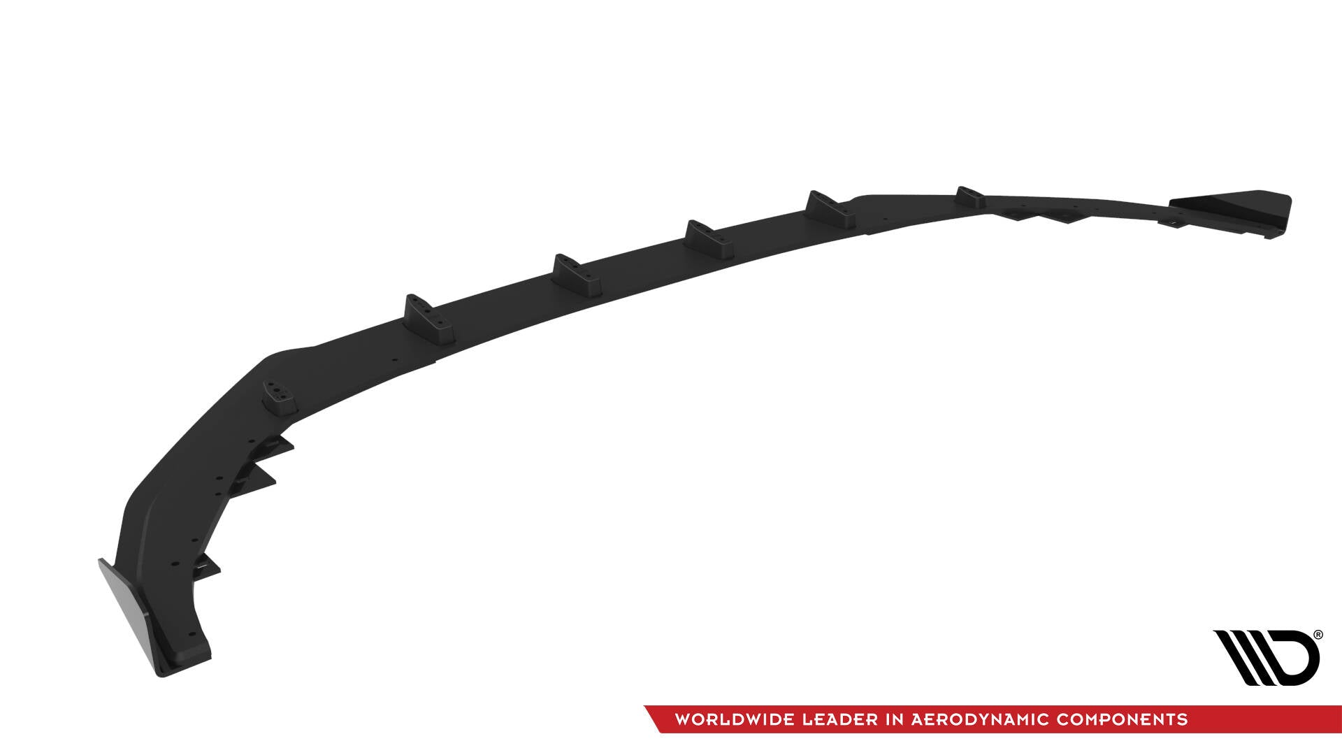 Frontspoiler Audi S3 Sportback 8Y Facelift V1 sett skrått med flaps og opphøyde festepunkter.