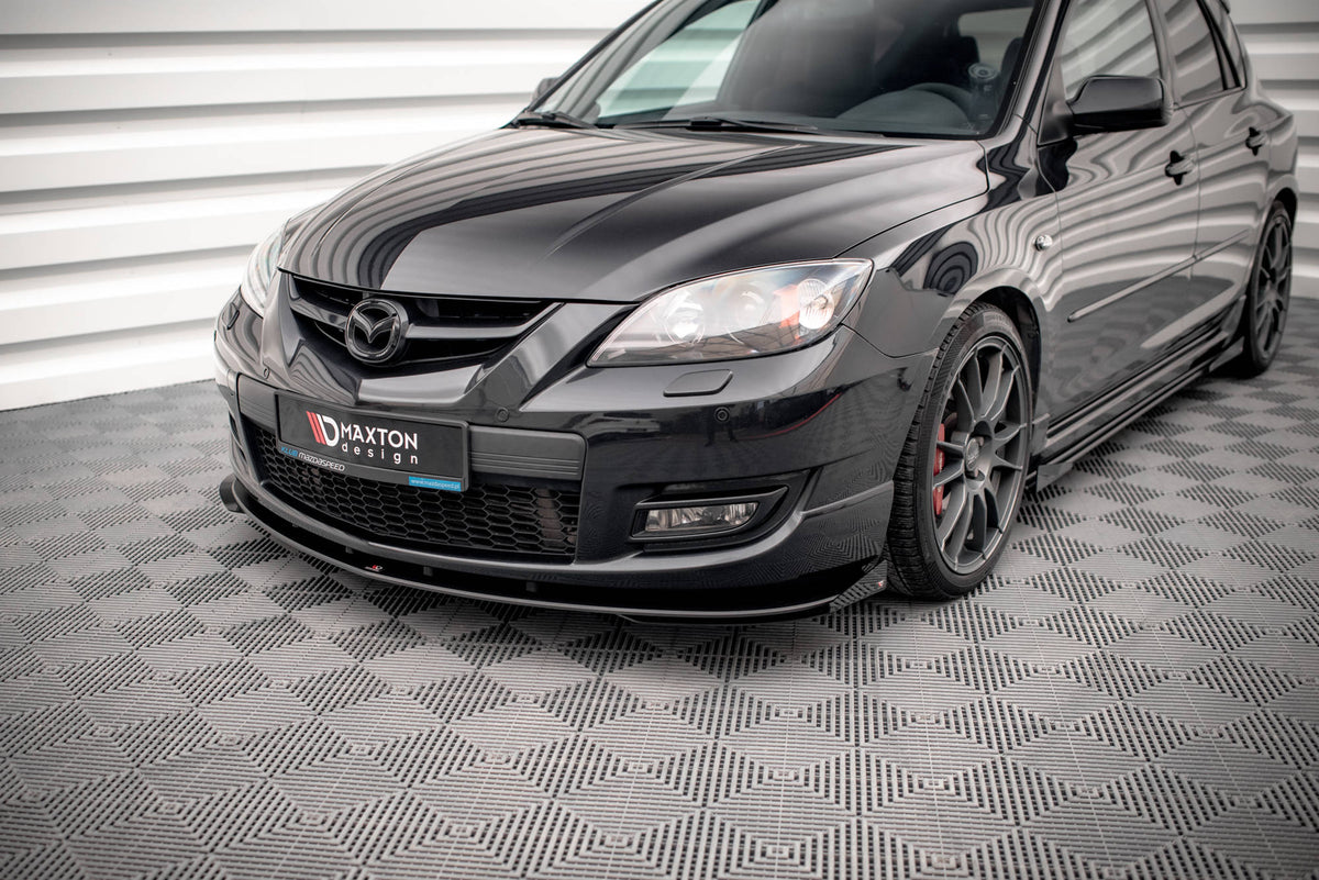 Frontspoiler Mazda 3 MPS MK1 vist ovenfra med synlige festepunkter