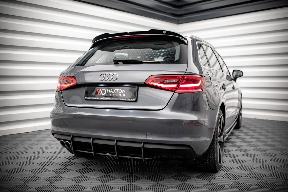 Street Pro bakdiffusor for Audi A3 Sportback 8V sett bakfra i matt svart