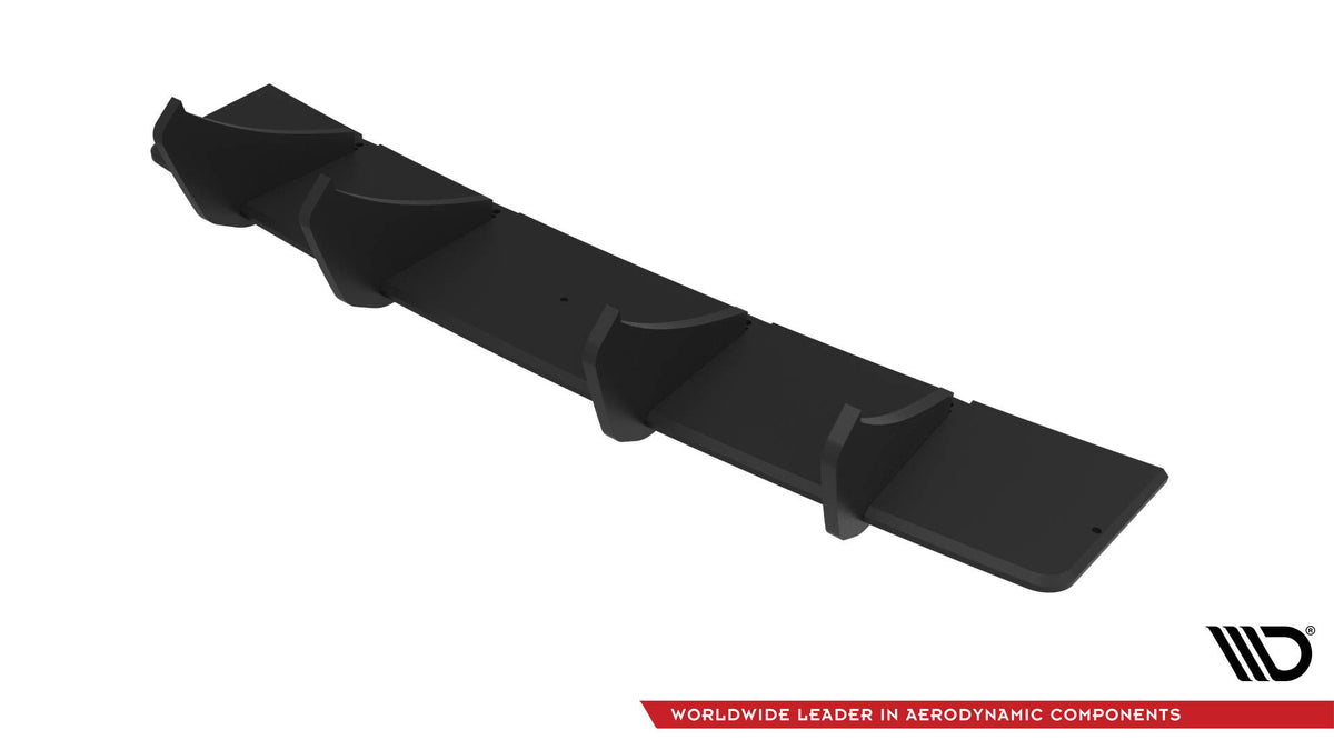 Sort GTI-diffuser for Audi S3 Sportback 8Y Facelift med integrerte lameller og presis passform