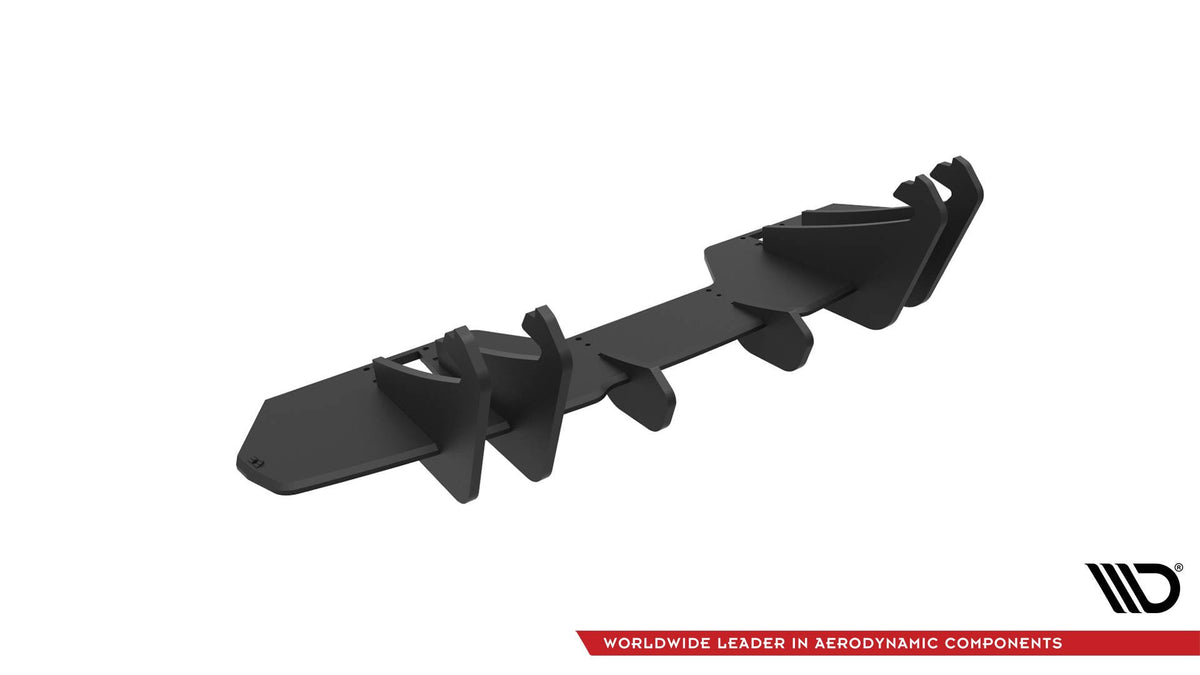 Street Pro sentral bakdiffusor til Mustang GT Mk6 Facelift sett underfra