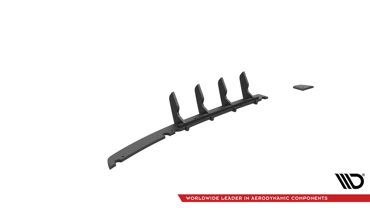 Maxton Design bakdiffusor til Jaguar XE sett fra flat vinkel bakfra