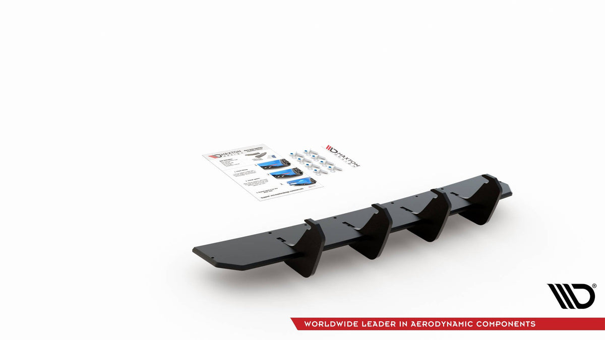 Diffuser V.1 for VW Golf 8 GTI Clubsport / GTI montert på bil med sportslig styling