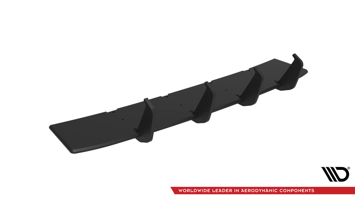 Diffuserplate V.3 til VW Golf 8 GTI – nærbilde av overflatestruktur i sort ABS-plast