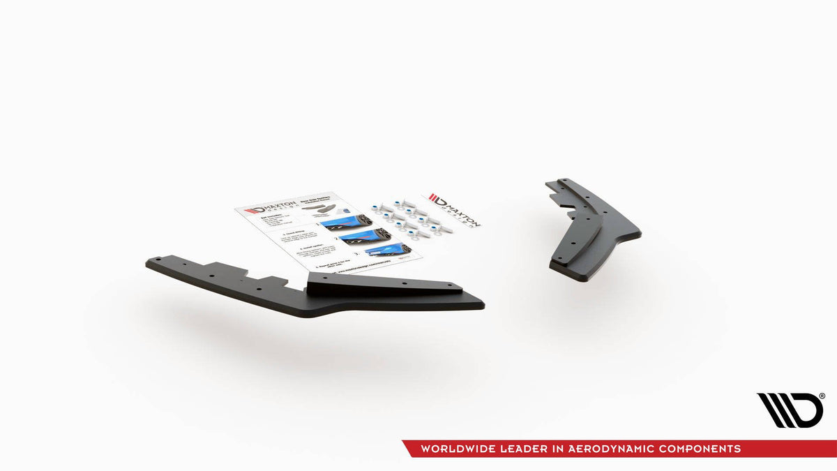 Sideflaps bak for BMW M135i F20 2011-2015 vist fra siden med aerodynamisk profil