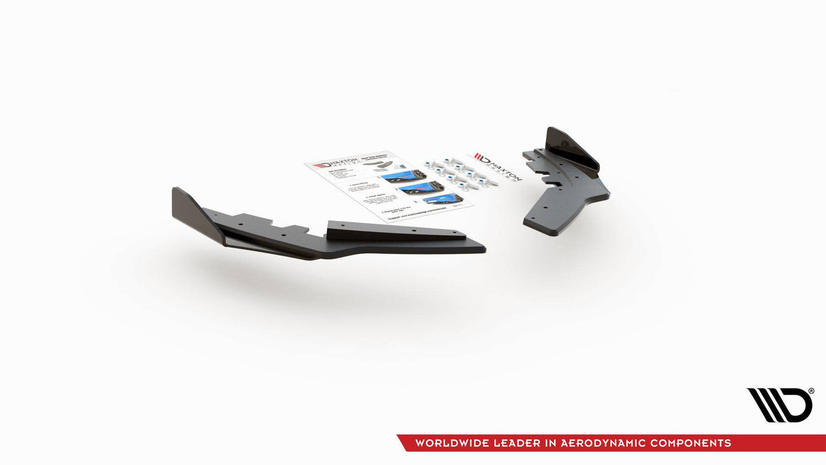 Par med bakre sideflaps RS-design tilpasset BMW M135i F20 vist før montering