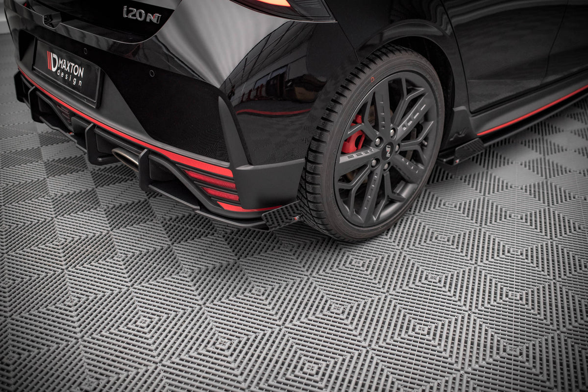 Street Pro bakre sideflaps med flaps til Hyundai i20 N MK3, sett ovenfra