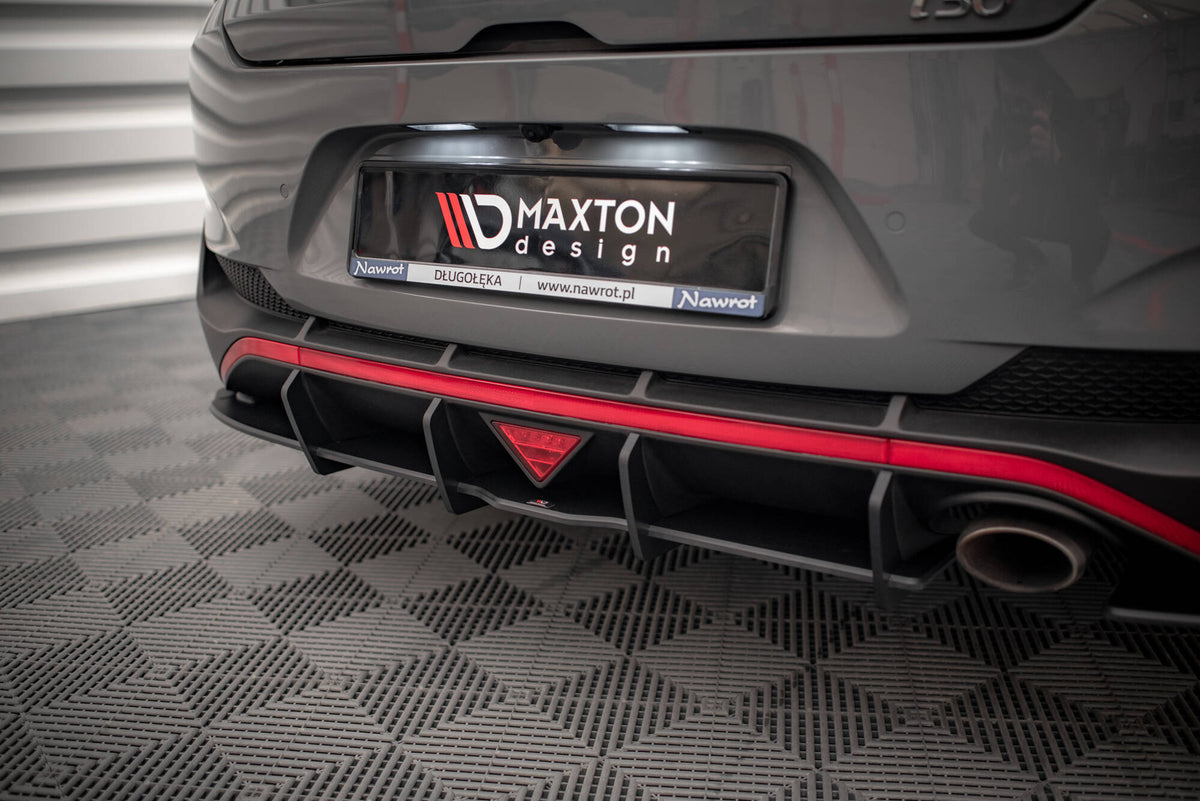Street Pro Bakre Sidesplittere + Flaps Hyundai I30 Fastback N-Line MK3 Facelift - HYI303FNLINEFBCNC-RS1B+RSF1G