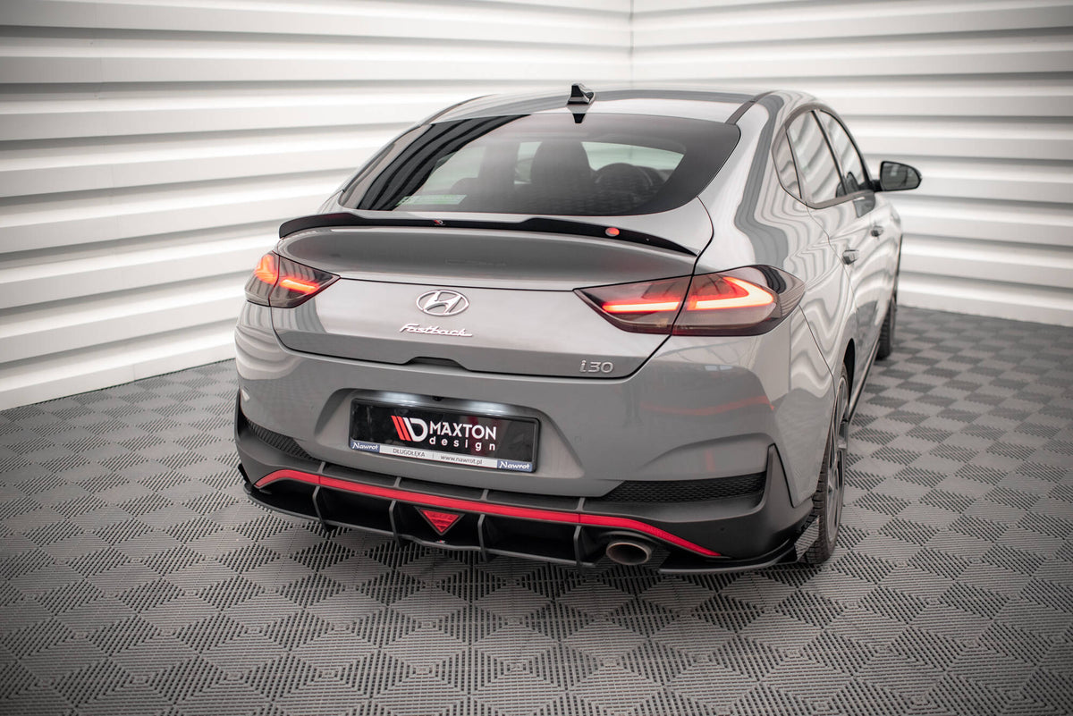 Street Pro Bakre Sidesplittere + Flaps Hyundai I30 Fastback N-Line MK3 Facelift - HYI303FNLINEFBCNC-RS1B+RSF1G