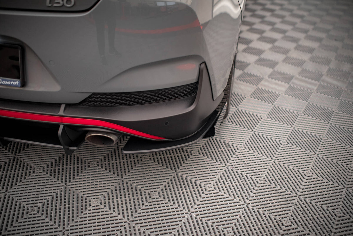 Street Pro Bakre Sidesplittere + Flaps Hyundai I30 Fastback N-Line MK3 Facelift - HYI303FNLINEFBCNC-RS1B+RSF1G