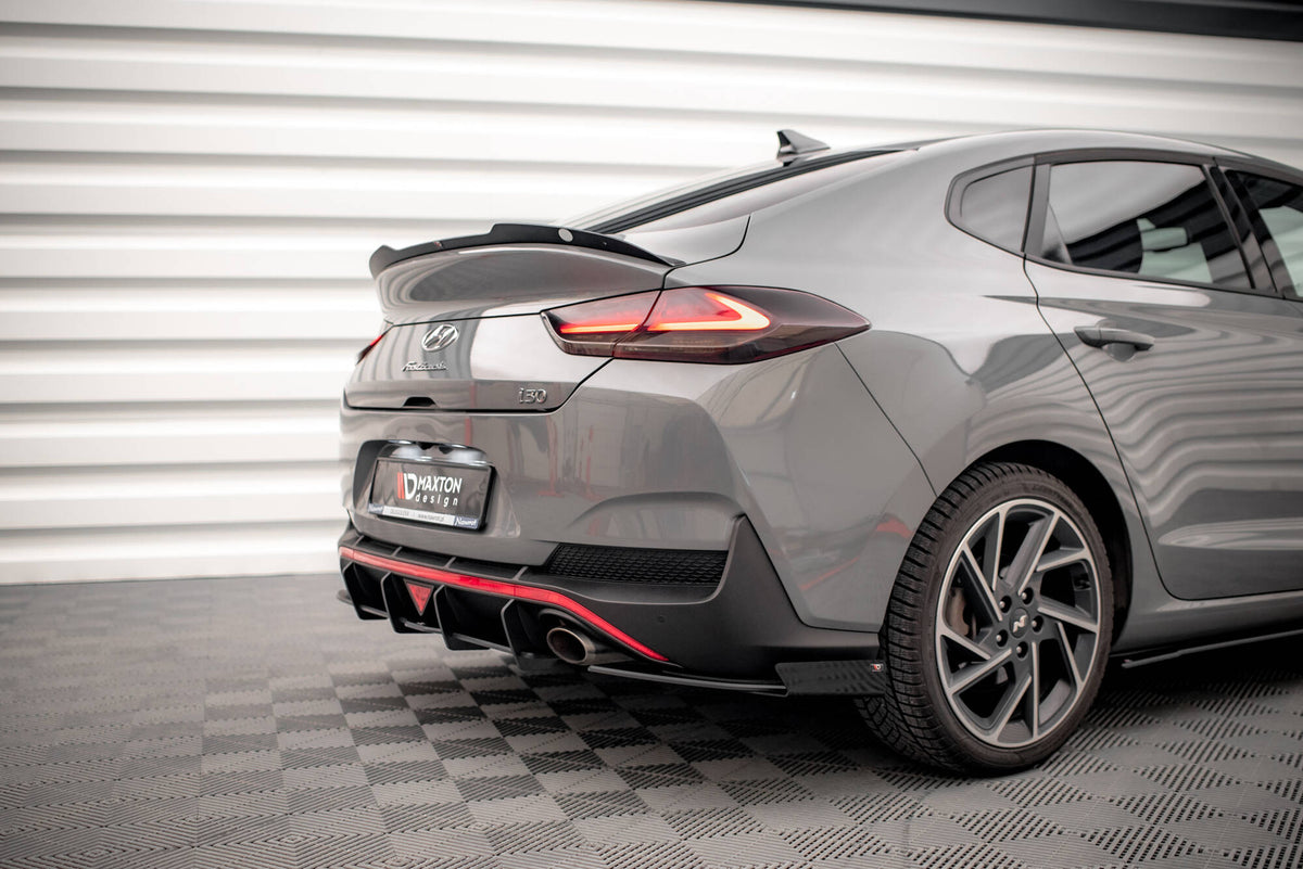 Street Pro Bakre Sidesplittere + Flaps Hyundai I30 Fastback N-Line MK3 Facelift - HYI303FNLINEFBCNC-RS1B+RSF1G