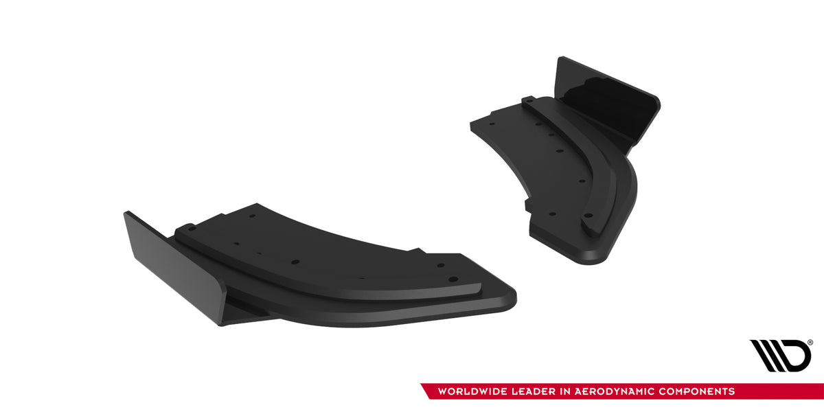 Street Pro sideflaps bak til Mazda 3 MPS vist fra siden med matt svart finish