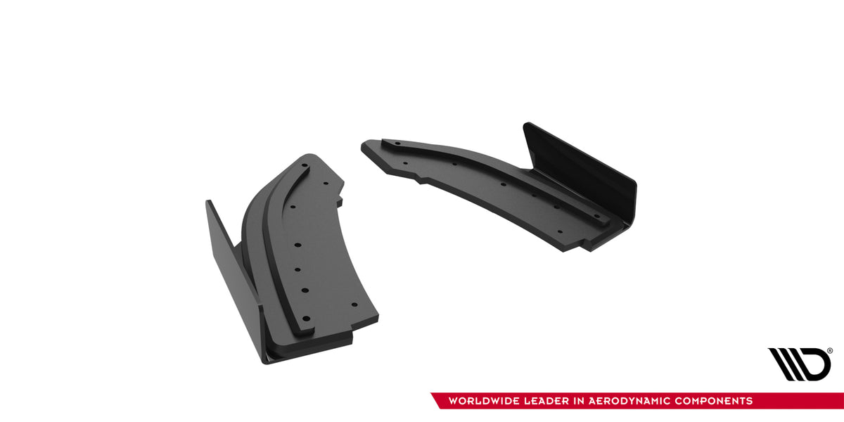 Komplett sett med bakre sidesplittere og flaps for Mazda 3 MPS Mk1 med monteringsutstyr