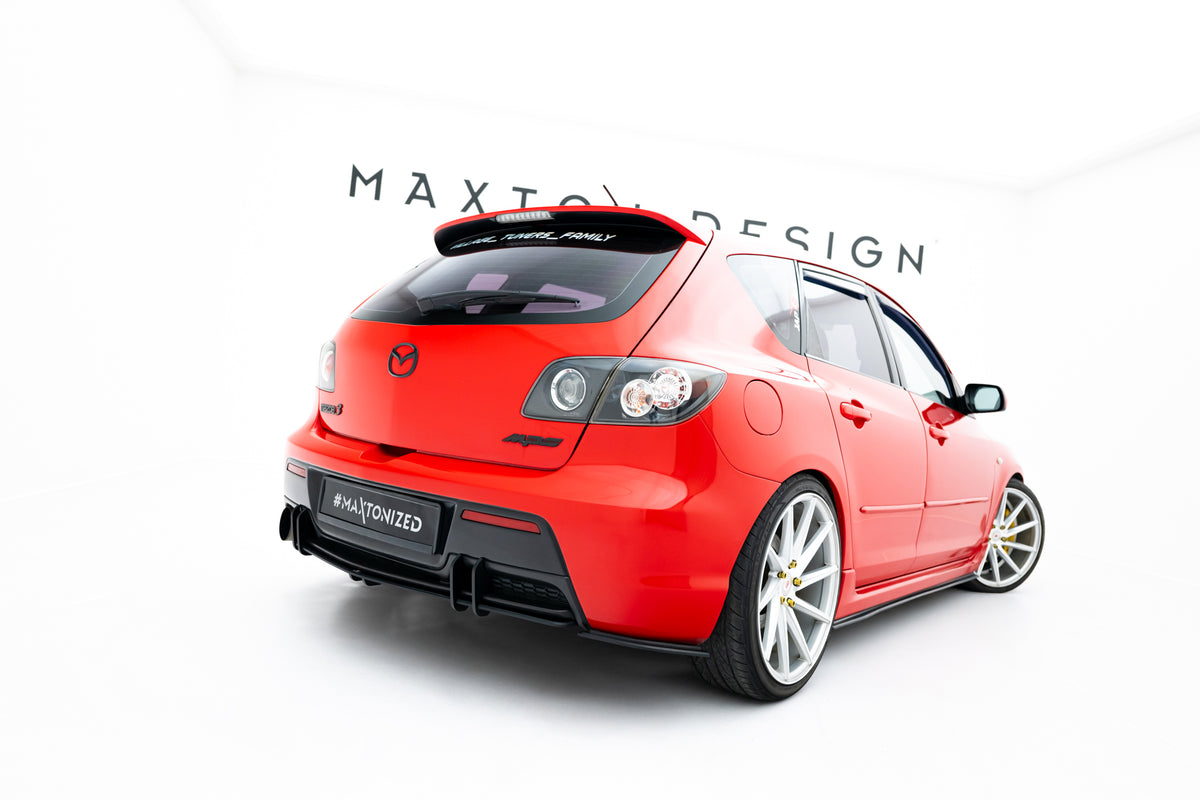 Par med bakre sidesplittere til Mazda 3 MPS MK1 med monteringsutstyr