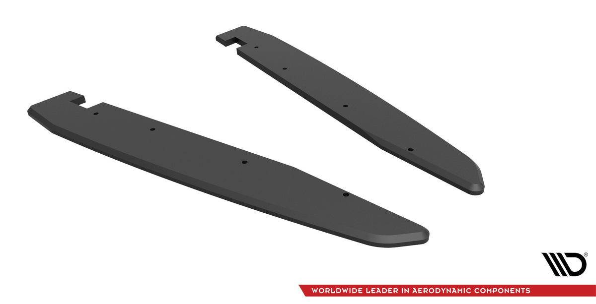 Street Pro bakre sideflap for Volkswagen Arteon R, detaljbilde av matt svart overflate