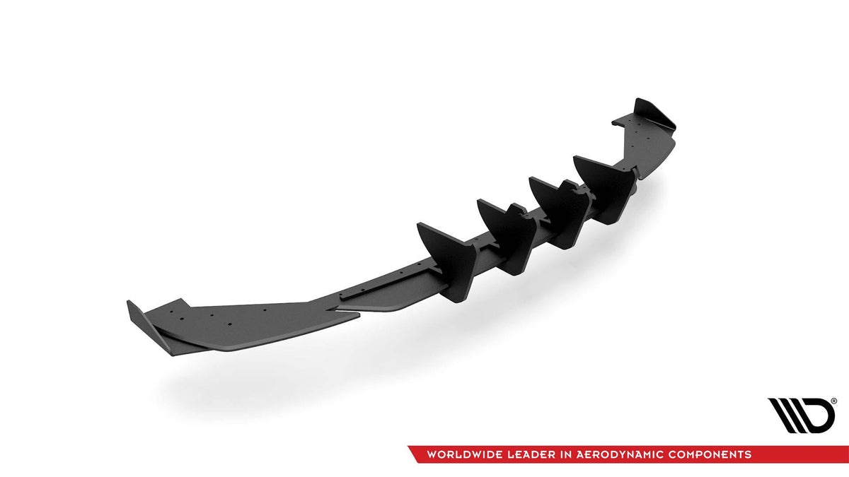 Diffuser og flaps til Seat Leon FR MK4 i matt svart, nærbilde