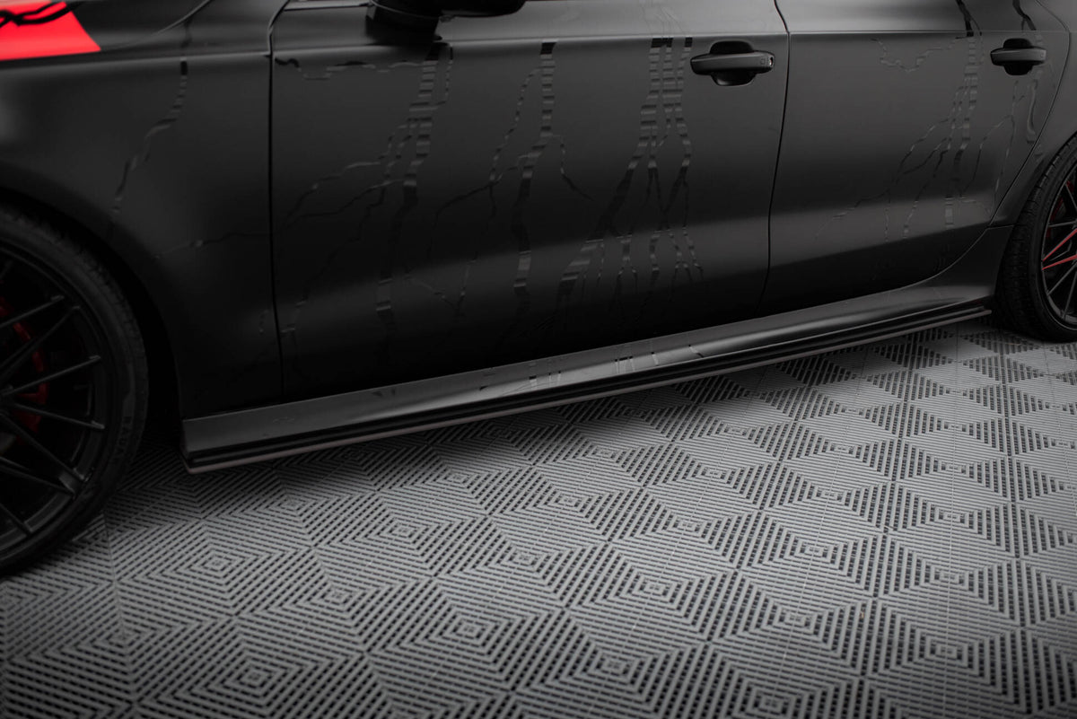Street Pro sideskjørt-diffusorer for Audi A7 C7 i RS7-look sett fra siden