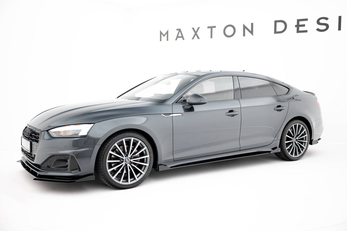 Sideutvidelse montert langs terskel på Audi A5 Sportback, sidevisning