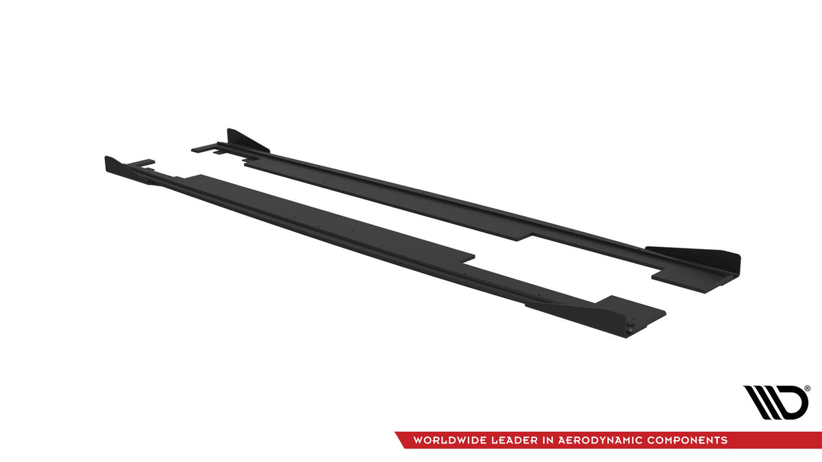 Street Pro Sideskjørt Diffusorer + Flaps Audi A7 C7 RS7 Look - AUA7C7RS7LOOKCNC-SD1B+SF1G