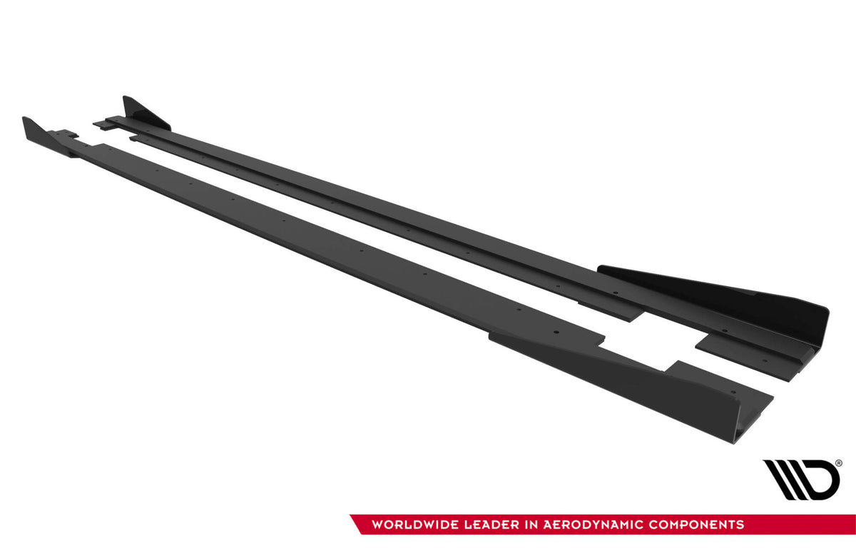 Street Pro Sideskjørt Diffusorer med Flaps Audi TT S / TT S-Line 8J Facelift - AUTT2SLINECNC-SD1B+SF1G