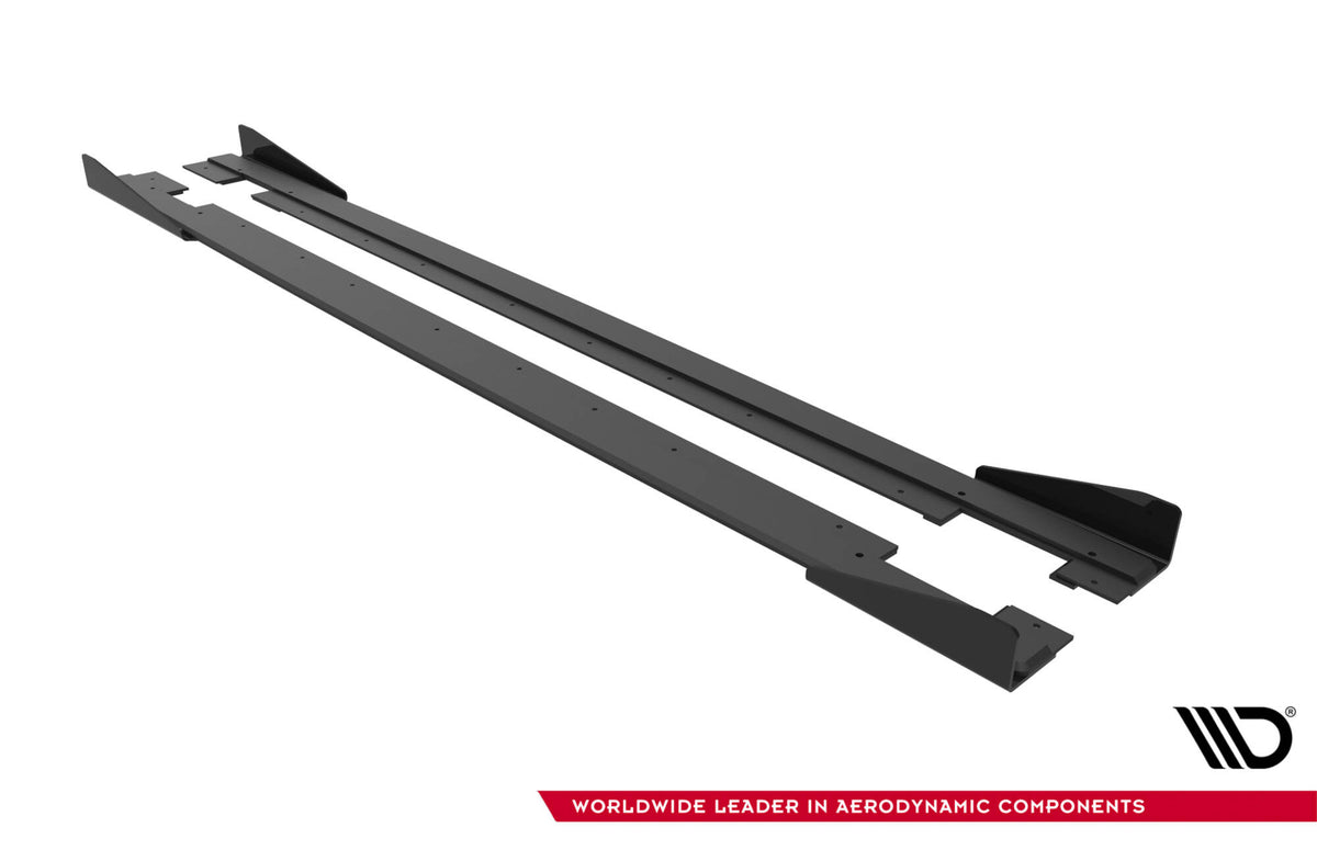 Street Pro Sideskjørt Diffusorer med Flaps Audi TT S / TT S-Line 8J Facelift - AUTT2SLINECNC-SD1B+SF1G