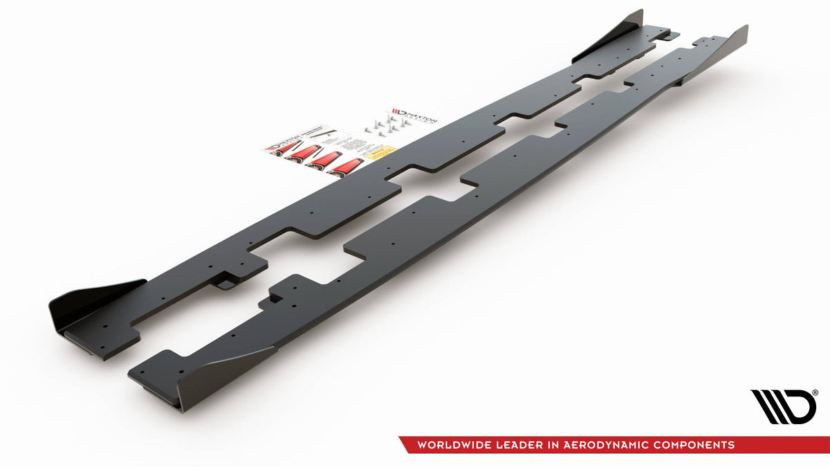 Street Pro Sideskjørt med Flaps Ford Focus RS MK3 - FOFO3RSCNC-SD1B+SRF1G