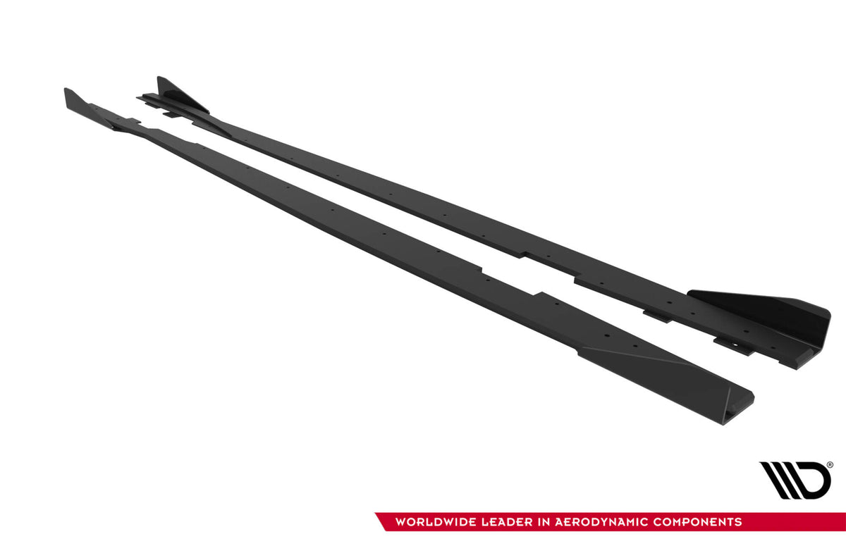 Sideskjørt Street Pro med Flaps Ford Focus ST MK3 Facelift V1 - FOFO3FSTCNC-SD1B+SF1G