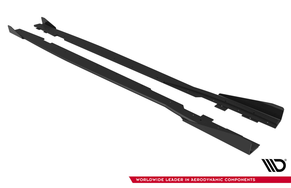 Sideskjørt Street Pro med Flaps Ford Focus ST MK3 Facelift V1 - FOFO3FSTCNC-SD1B+SF1G