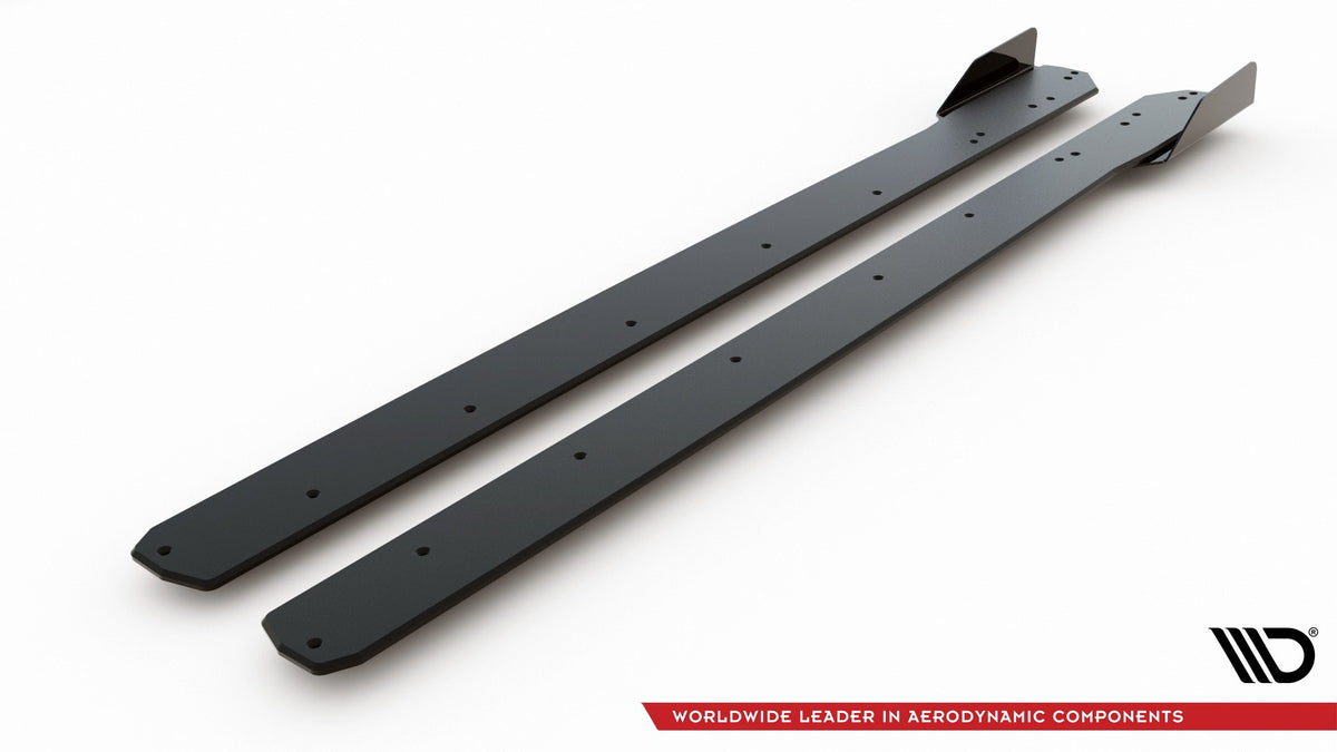 Street Pro Sideskjørt Ford Focus ST / ST-Line MK4 med Flaps - FOFO4STCNC-SD1B+SRF1G