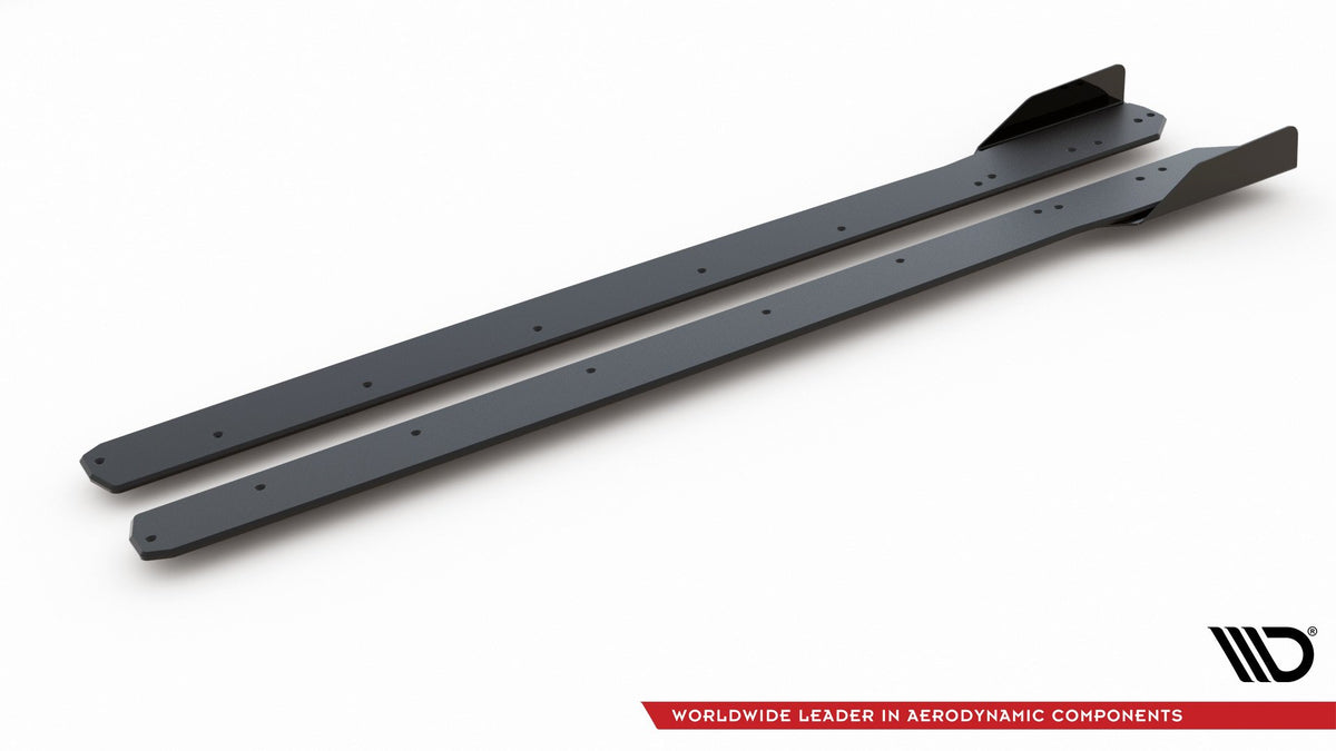 Street Pro Sideskjørt Ford Focus ST / ST-Line MK4 med Flaps - FOFO4STCNC-SD1B+SRF1G
