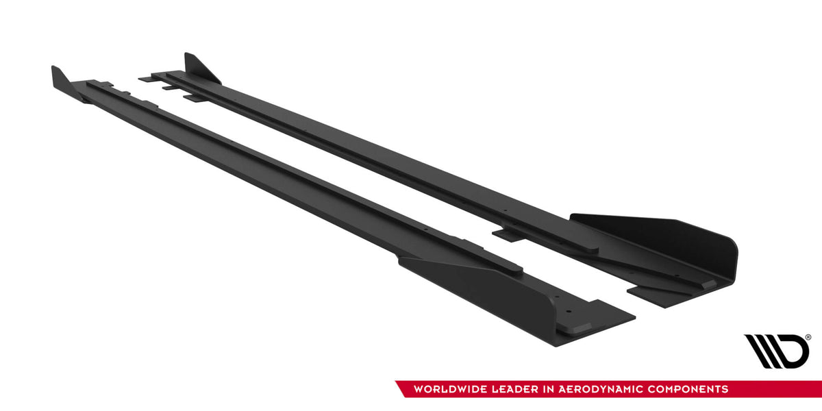 Sideskjørt Diffusorer med Flaps Ford Mustang GT Mk6 Street Pro - FOMU6GTCNC-SD1B+SF1G