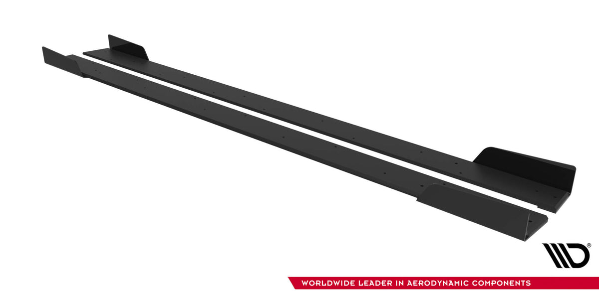 Street Pro Sideskjørt med Flaps Mitsubishi Lancer Evo X V1 - MILA10EVOCNC-SD2B+SF1G