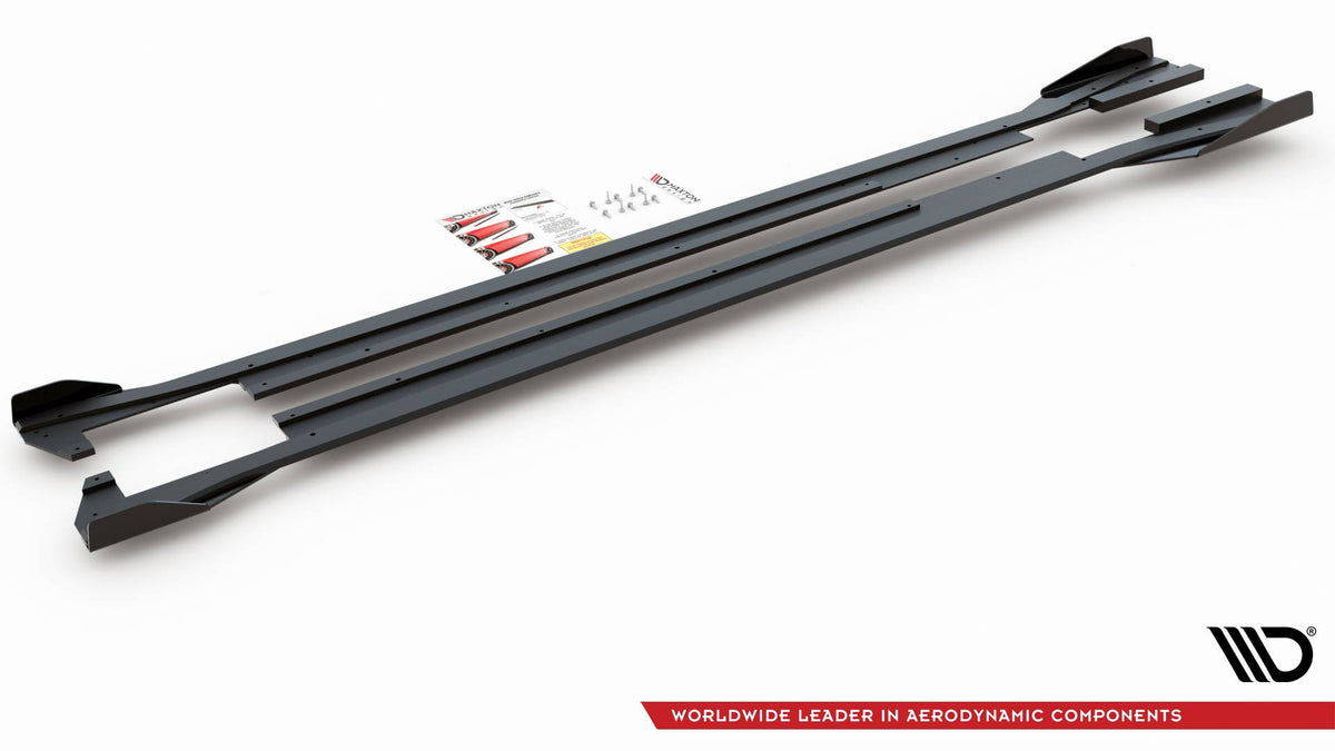 Komplett sett med sideskjørt-diffusorer, flaps og monteringsutstyr for VW Arteon