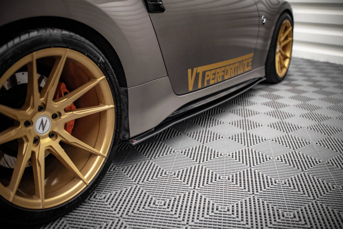 Street Pro sideskjørt diffusorer til Nissan 370Z Nismo Facelift, sett ovenfra