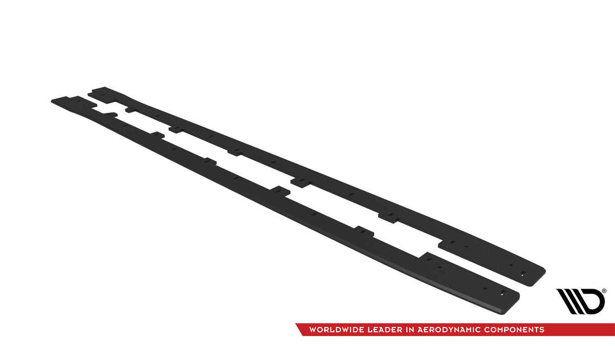 Street Pro sideforlengelse for Subaru WRX STI i matt svart finish sett fra siden