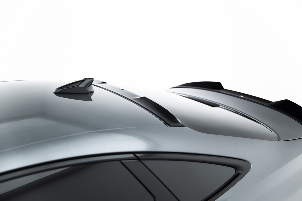 Spoiler cap i ABS-plast for Audi A5 S-Line B10, vist ovenfra mot bakrute