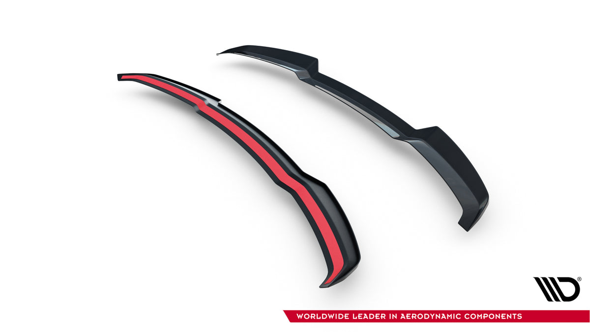 Aerodynamisk Spoiler Cap i blank sort til Audi RSQ8 Mk1 Facelift bakfra