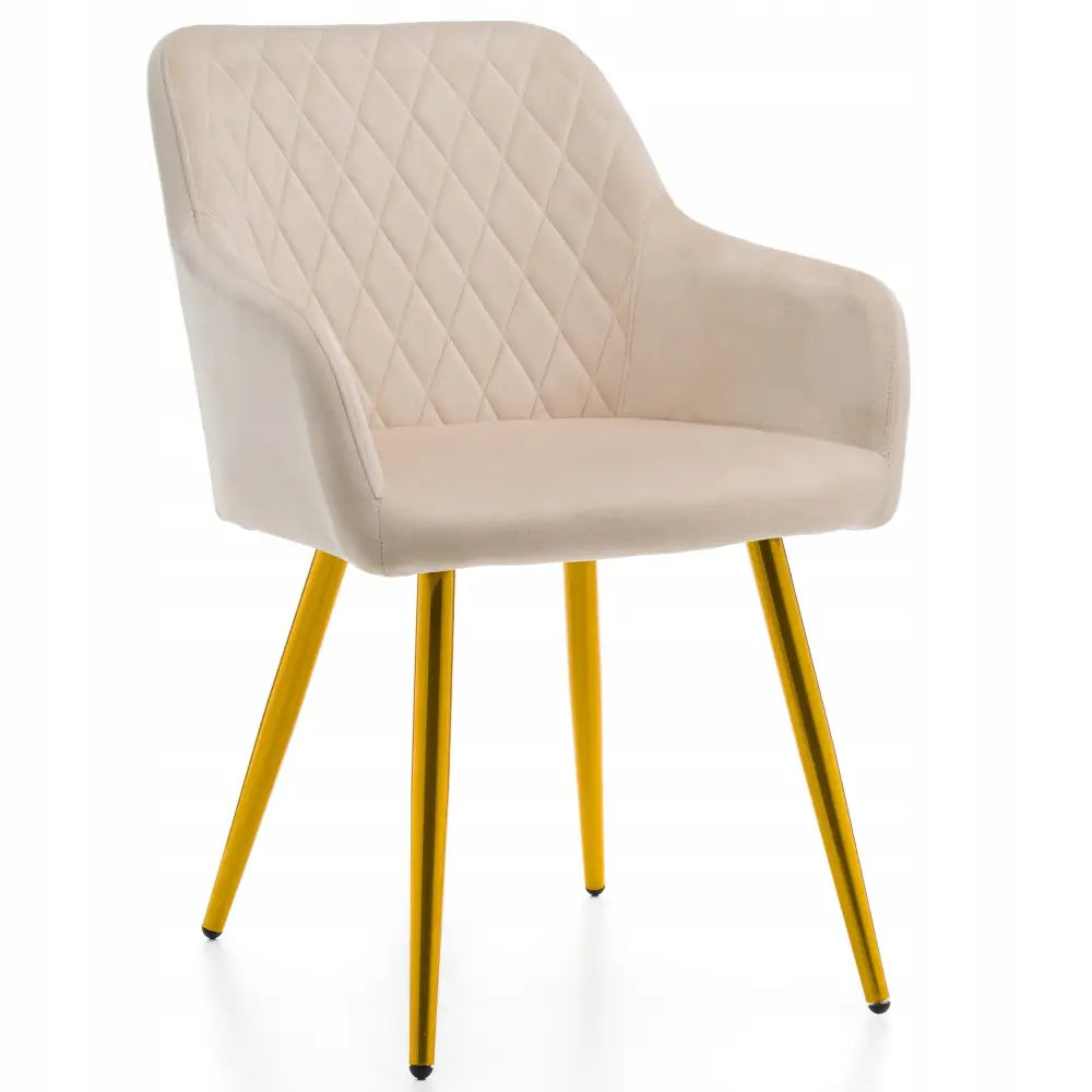 Polstret Todi-stol i Fløyel Med Quiltet Mønster Til Stuen Eller Spisestuen i Glam-stil - 1