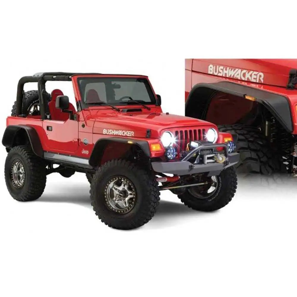 Posjeringsutvidelser Til Skjermene Bushwacker Flat Style - Jeep Wrangler Tj 97-06 - 1