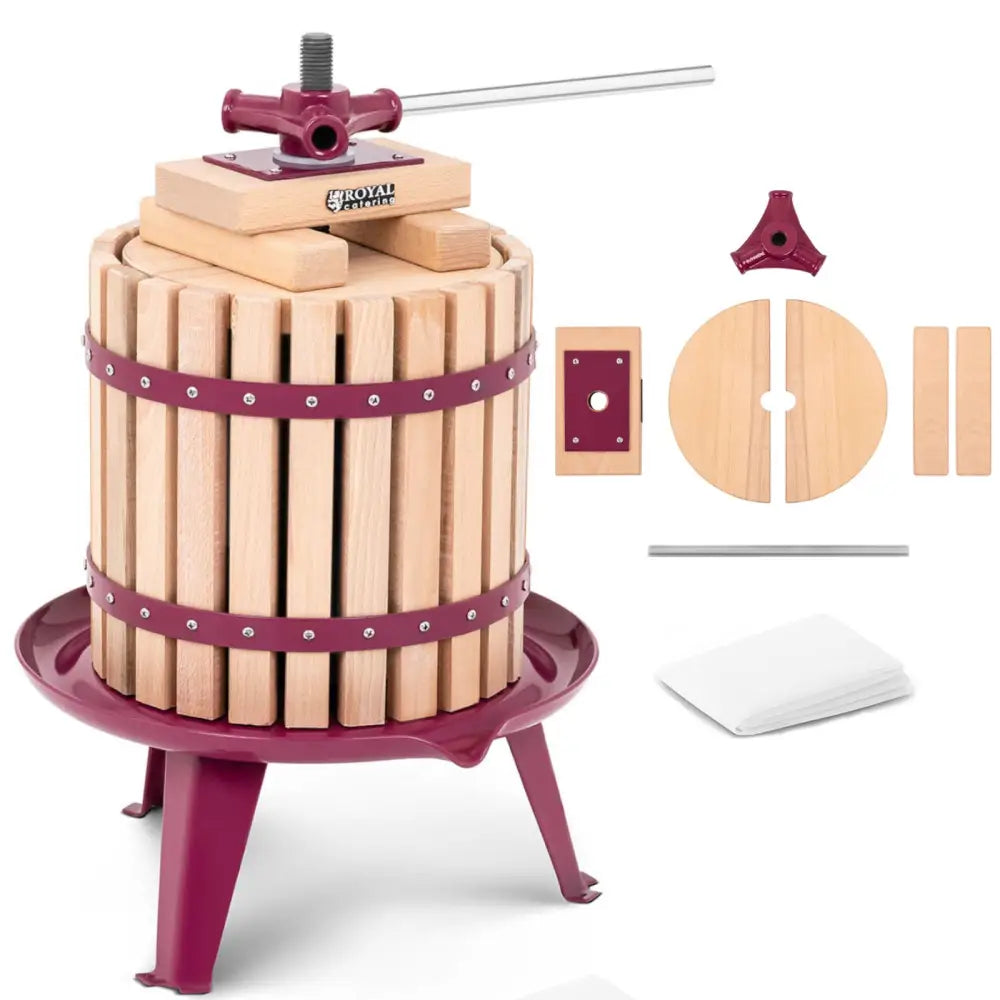 Press For Extracting Wine Juice From Fruits Handcrafted Wooden + Filter Bag 12l - 1