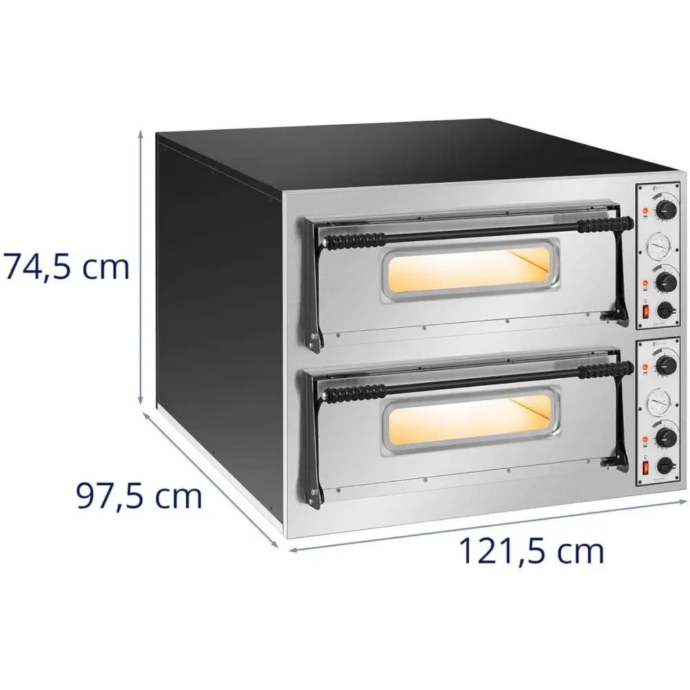 Profesjonell Dobbelt Pizzaovn - 14400 w - 9