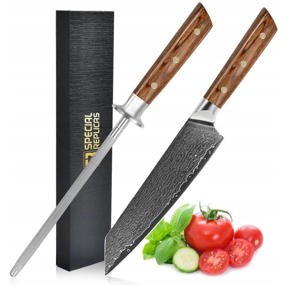 Profesjonell Kjøkkensjefkniv i Damaskusstål Med Sliper Yd201-22 - 1