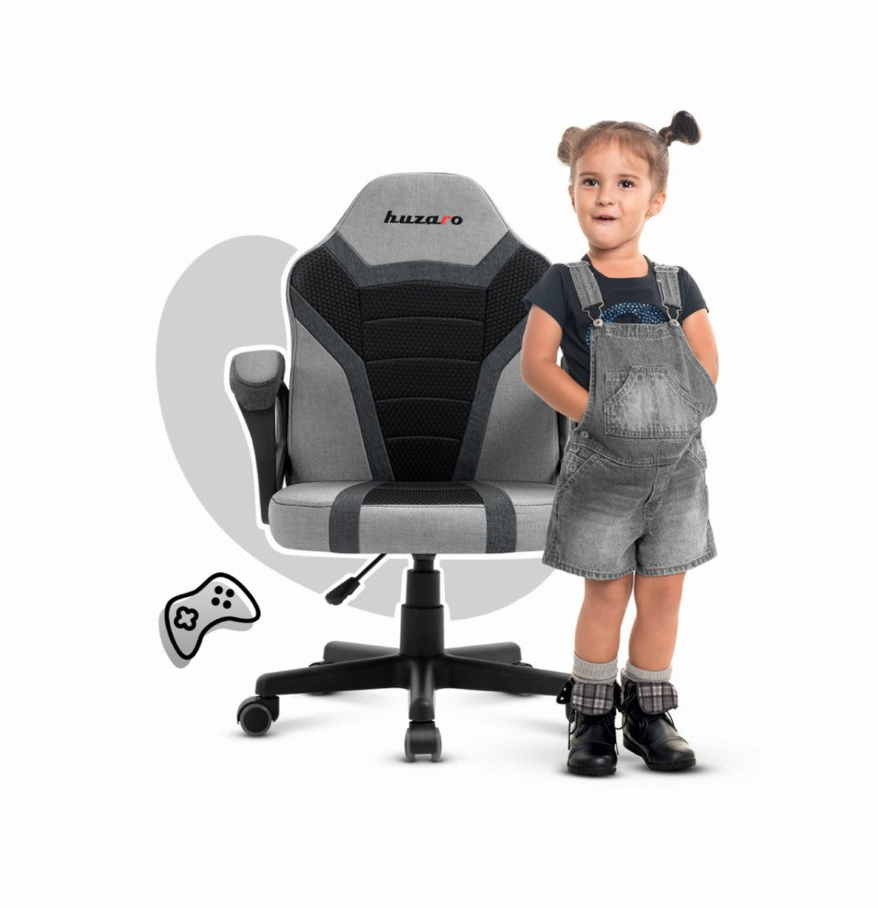 Huzaro Ranger 1.0 Grå Mesh barnegamingstol – forfra